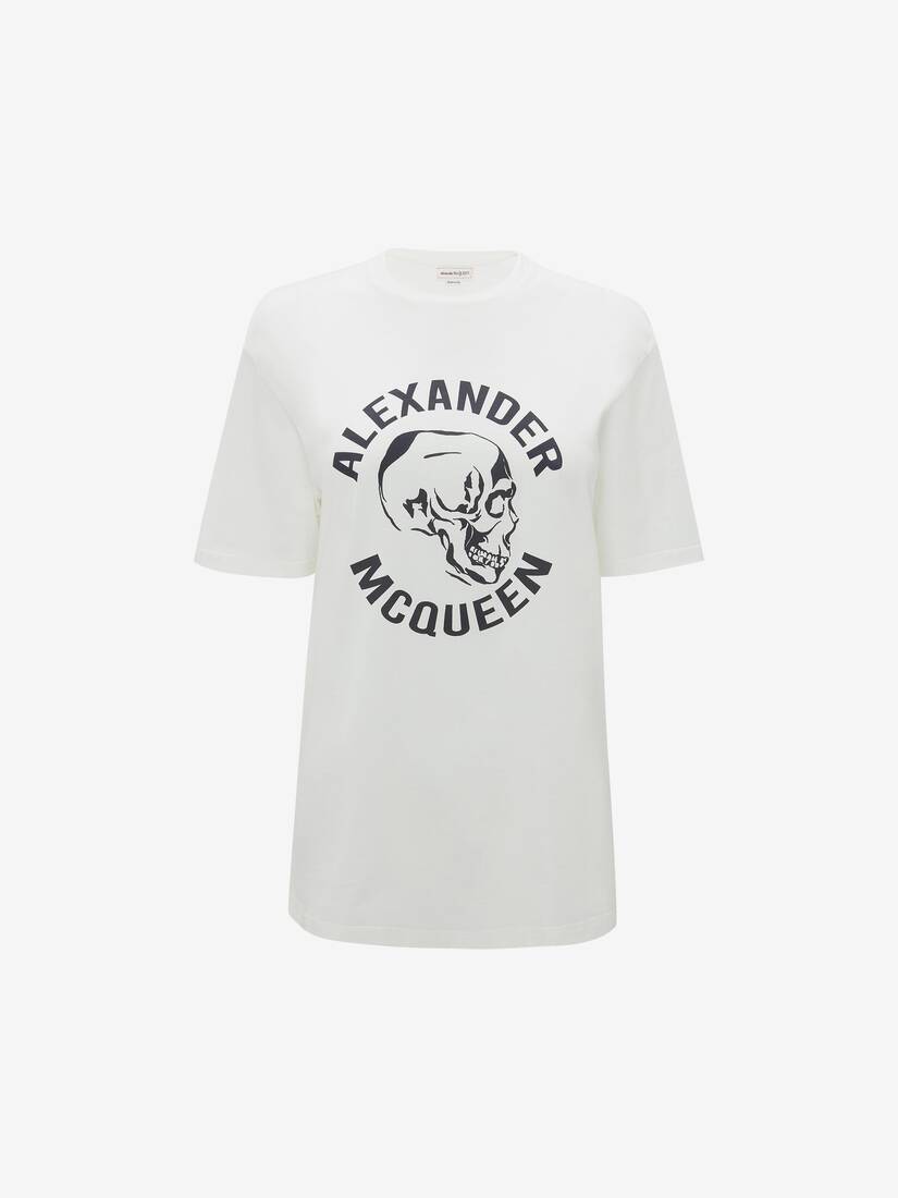 Camisetas Alexander McQueen Skull Mujer - Blancos - Mexico 851-NBKWXC